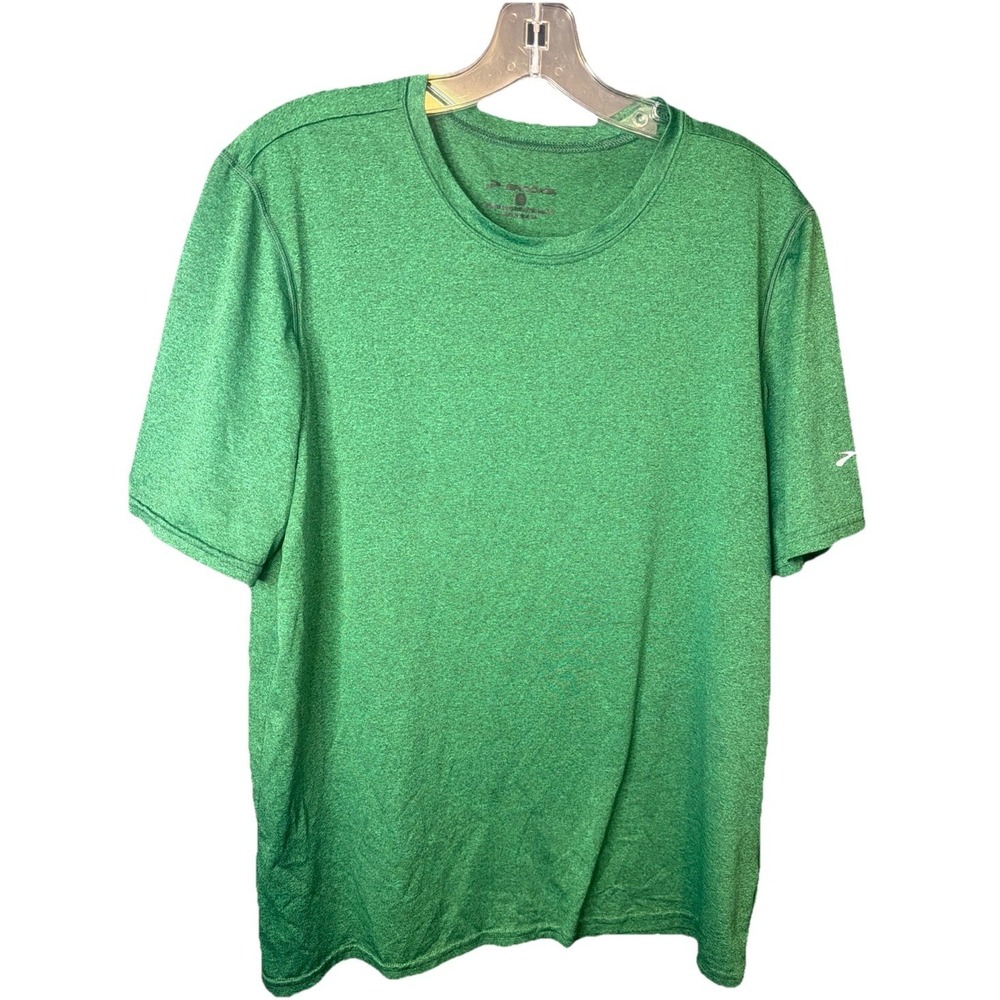 Brooks Men's Running Shirt Medium Green Short Sleeve Athletic Performance Tee